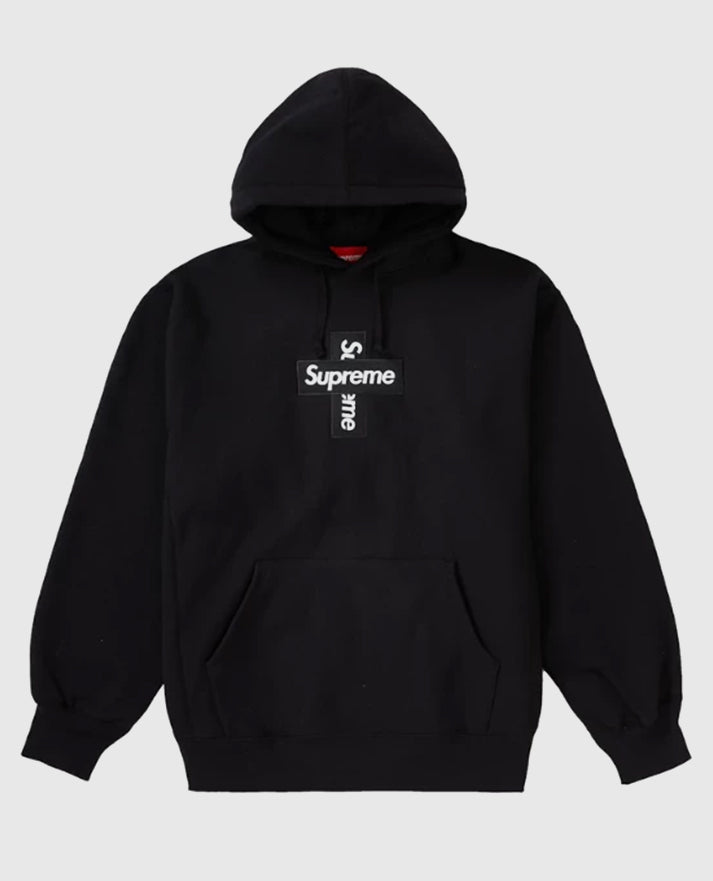 Supreme Cross Box Logo Black Hoodie