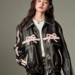 Diddi Moda Ribbon Leather Jacket